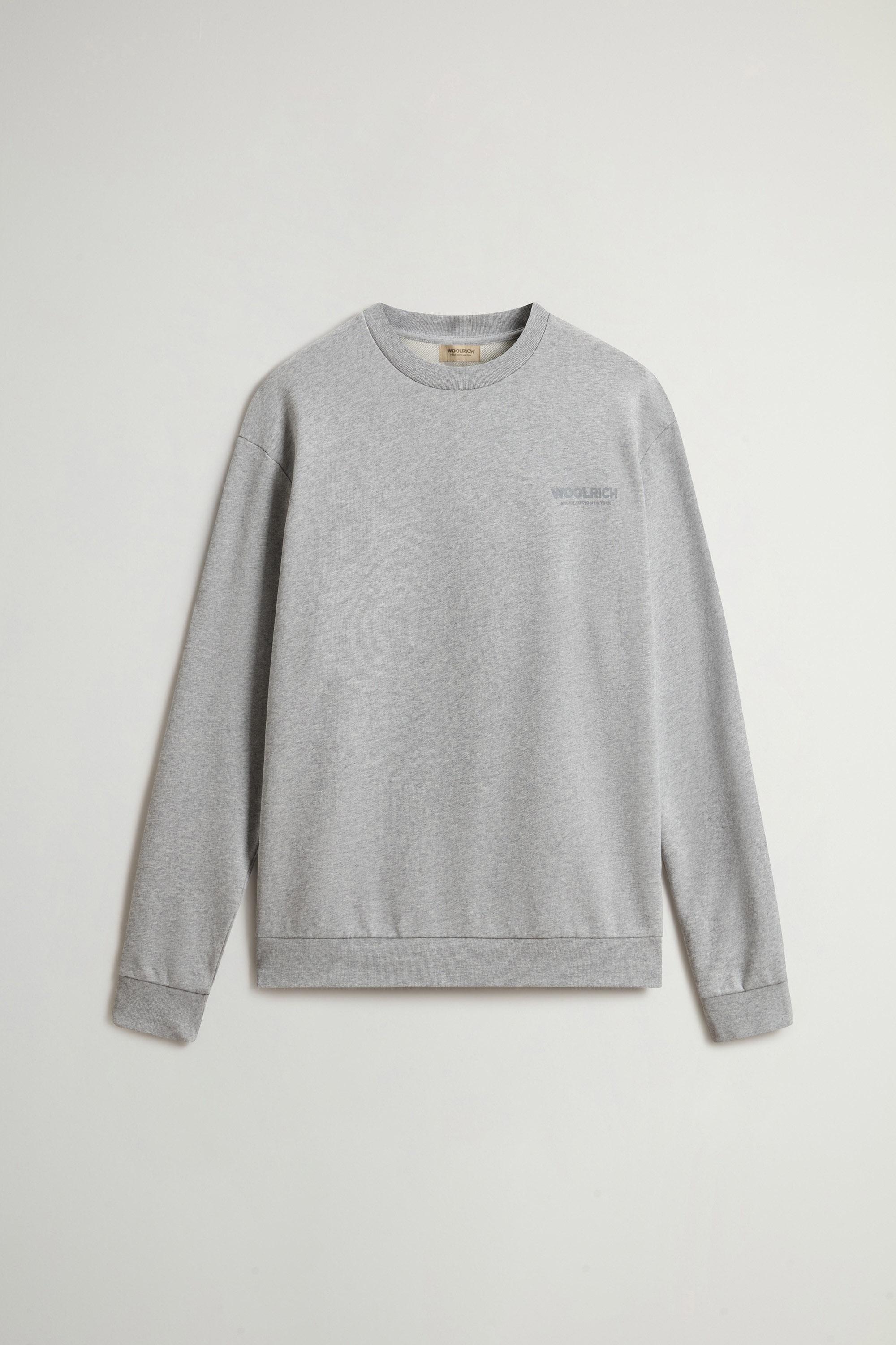 Crewneck Sweatshirt in Pure Cotton with Macro Logo on the Back Gray photo 5 | Woolrich