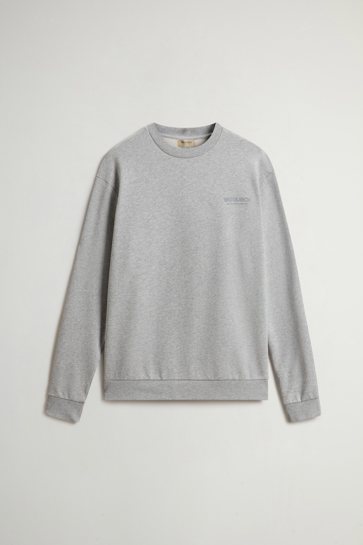 Crewneck Sweatshirt in Pure Cotton with Macro Logo on the Back Gray photo 5 | Woolrich