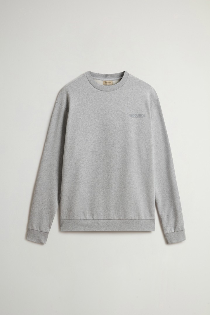 Crewneck Sweatshirt in Pure Cotton with Macro Logo on the Back Gray photo 5 | Woolrich