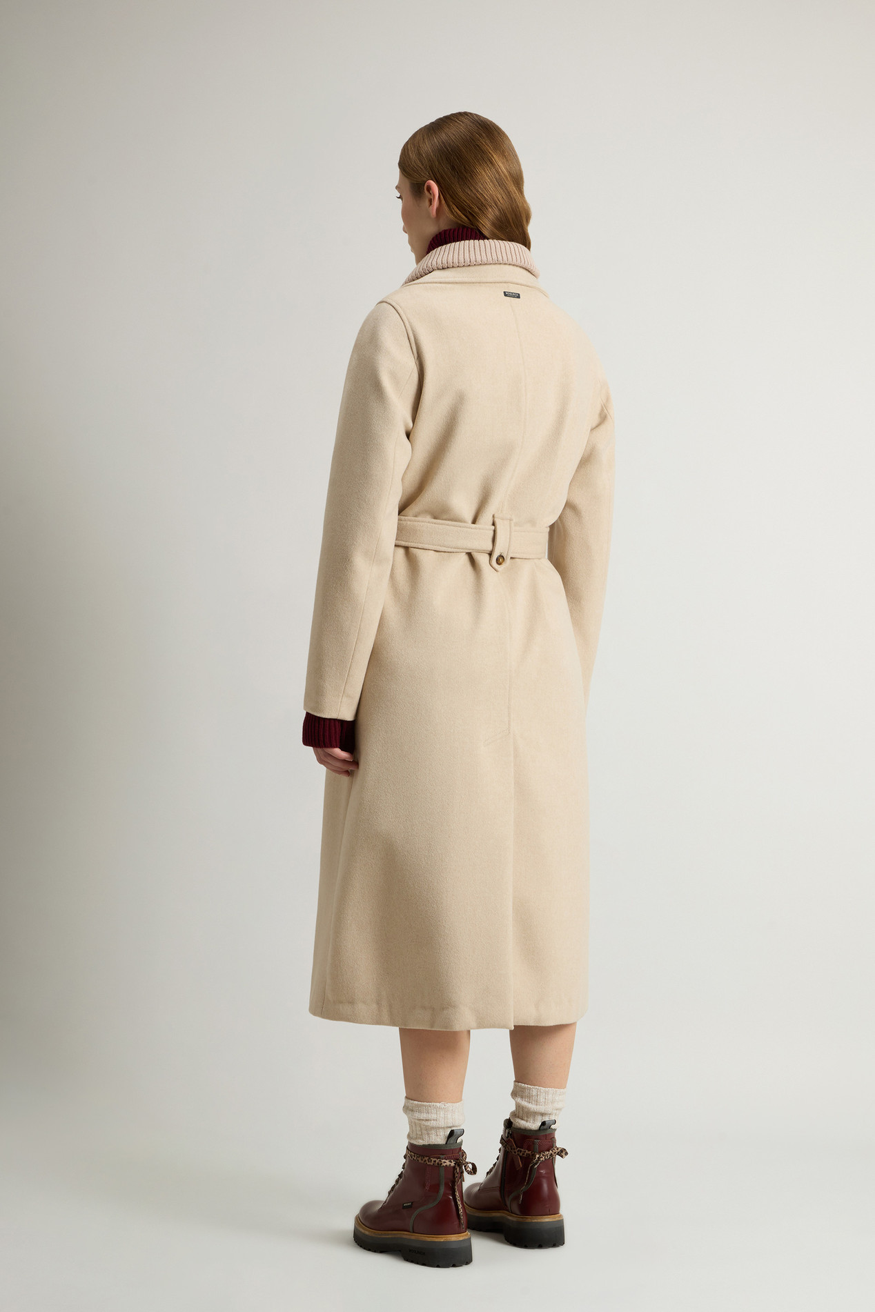 Coat in Pure Virgin Italian Wool Crafted Using a Loro Piana Fabric Beige photo 3 | Woolrich