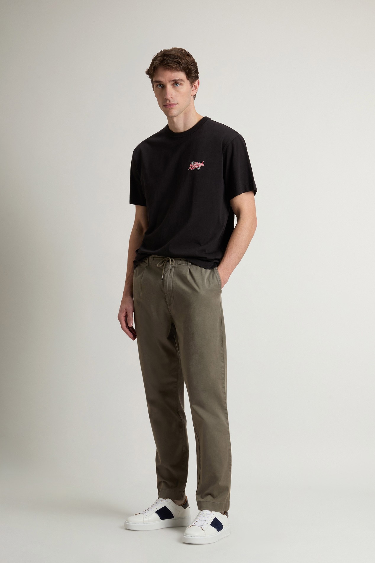 COTTON TWILL MILTON PANT GD Green photo 1 | Woolrich
