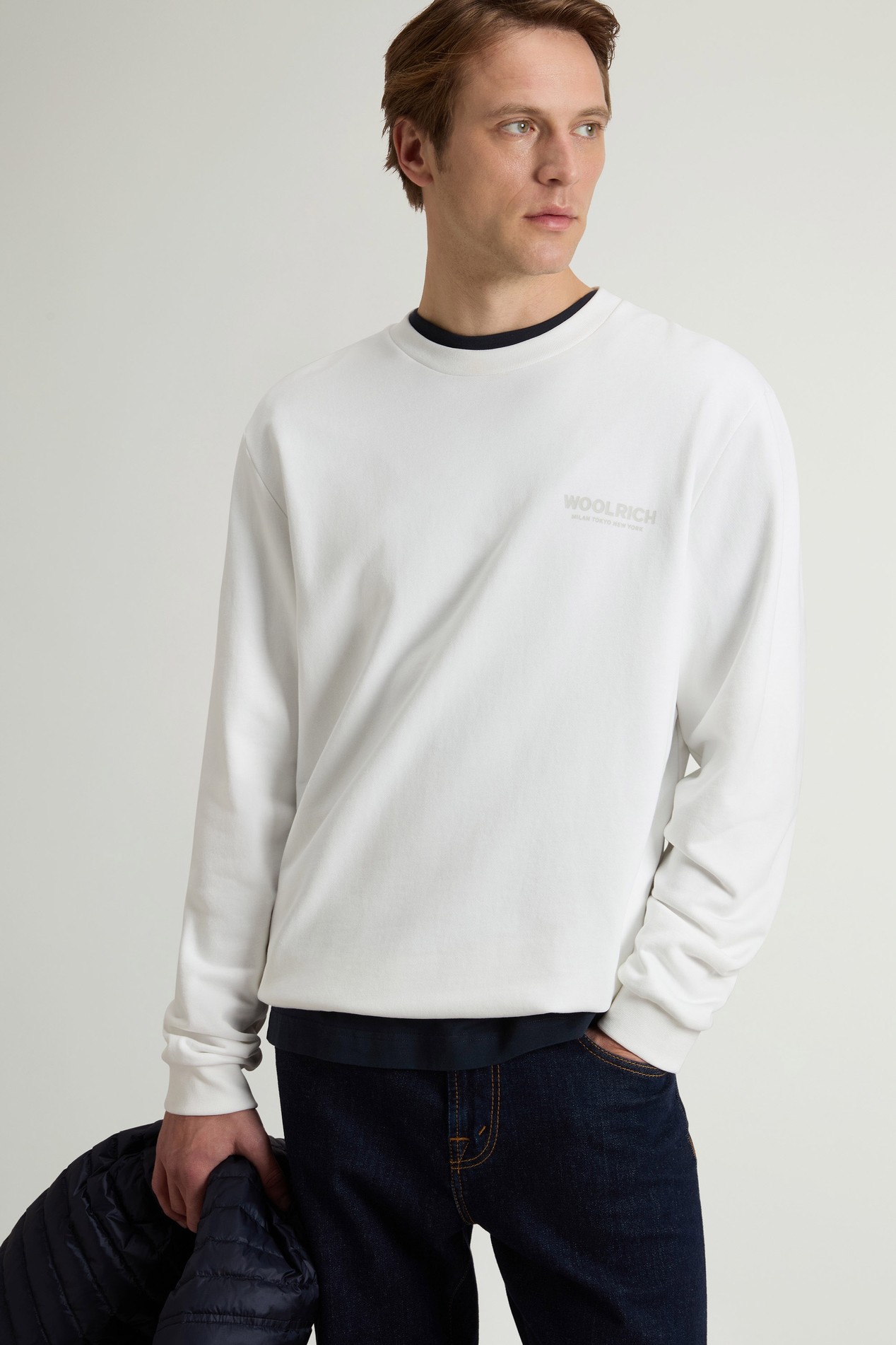 MACRO LOGO CREWNECK White photo 4 | Woolrich