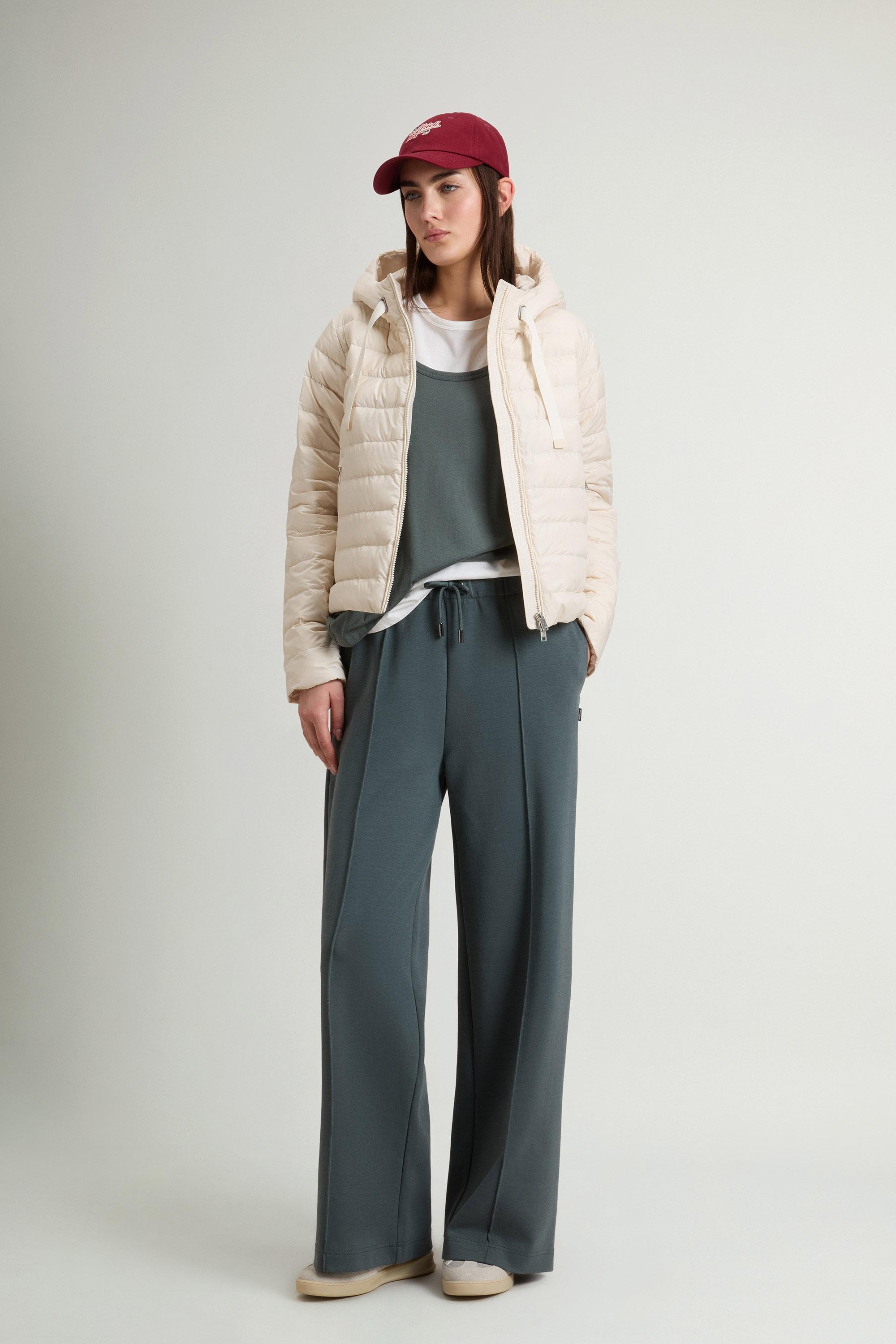 Lightweight Hooded Down Jacket in Microfiber White photo 1 | Woolrich