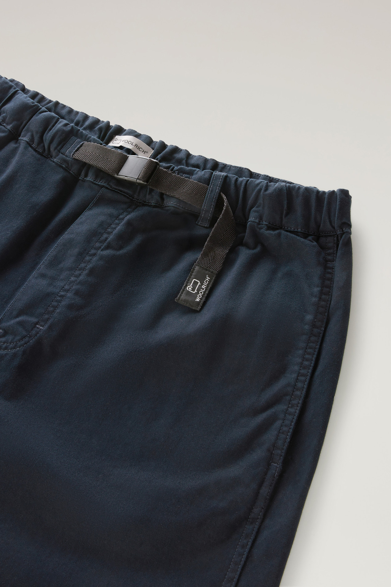 Garment-Dyed Chino Shorts in Stretch Cotton Blue photo 3 | Woolrich