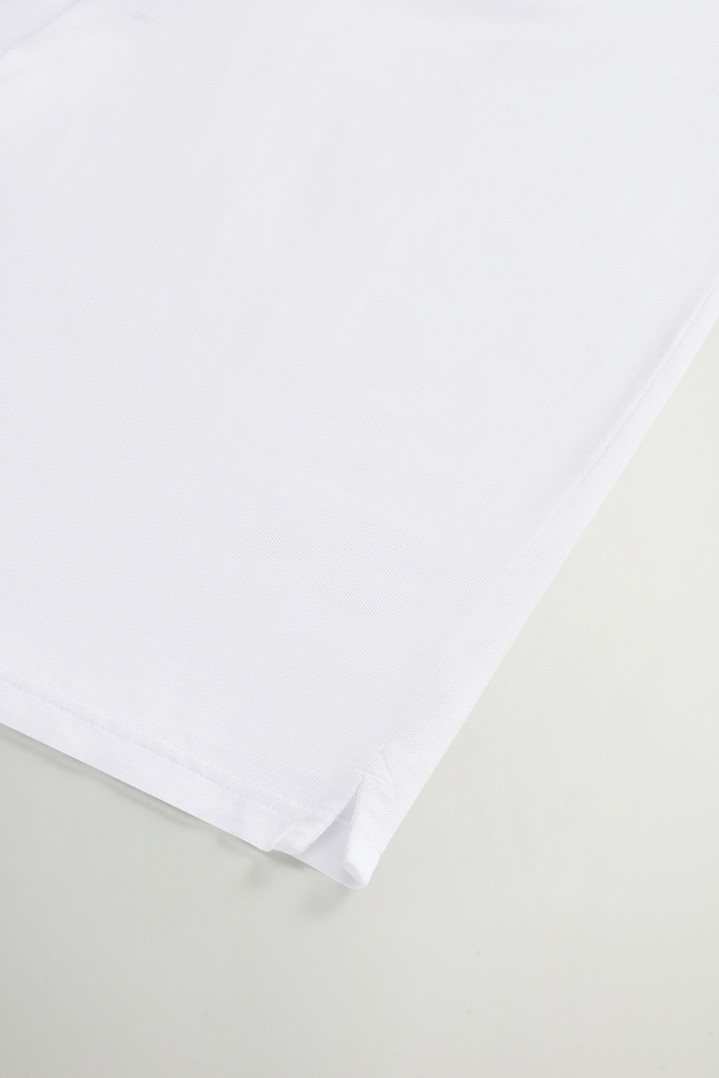 Monterey Polo Shirt in Stretch Cotton Piquet with Striped Edges White photo 7 | Woolrich