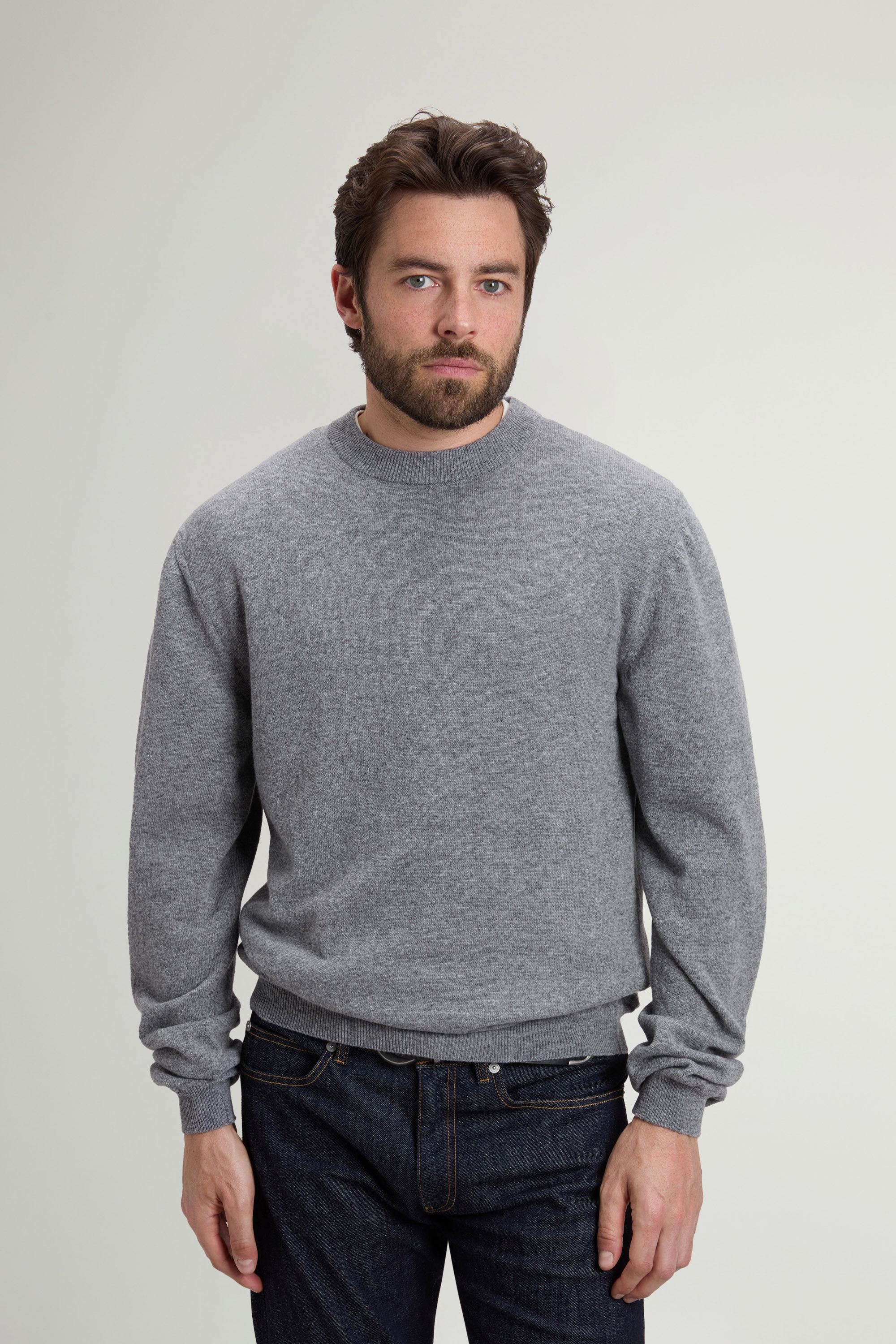 Crewneck Sweater in Pure Virgin Wool Gray photo 1 | Woolrich