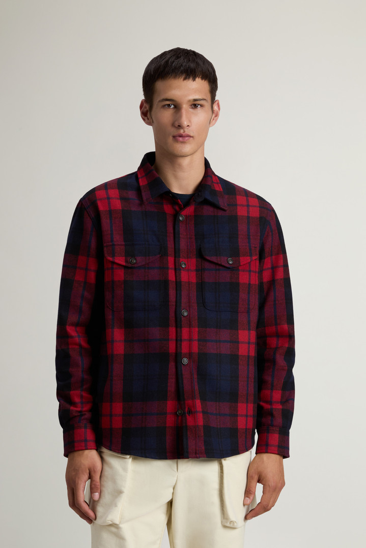 Wool Blend Oxbow Flannel Overshirt - Made in USA Red photo 1 | Woolrich