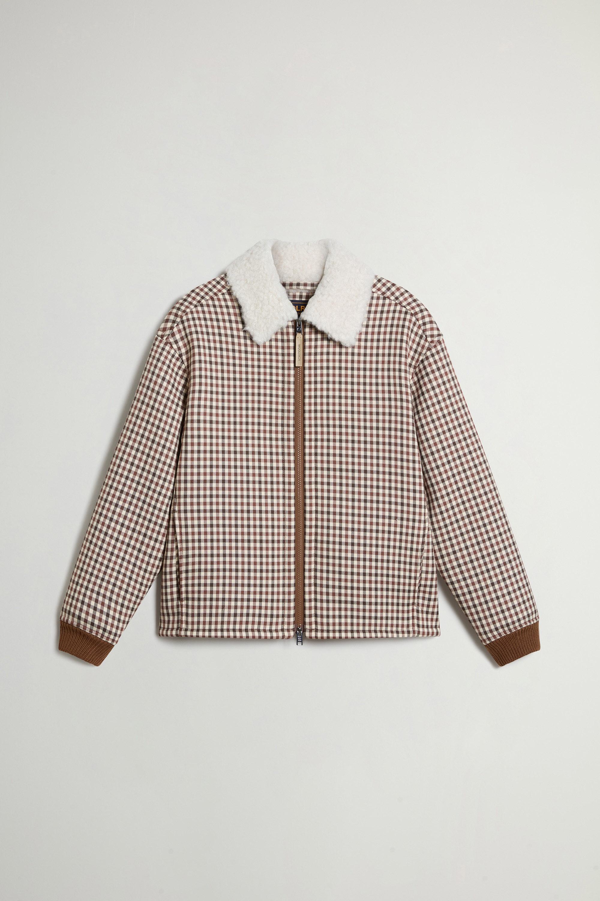Checked Overshirt in Sherpa White photo 1 | Woolrich