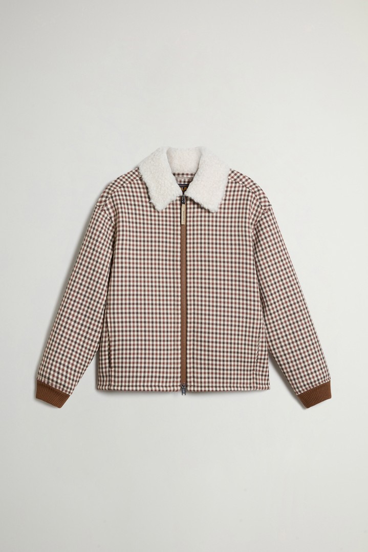Checked Overshirt in Sherpa White photo 1 | Woolrich