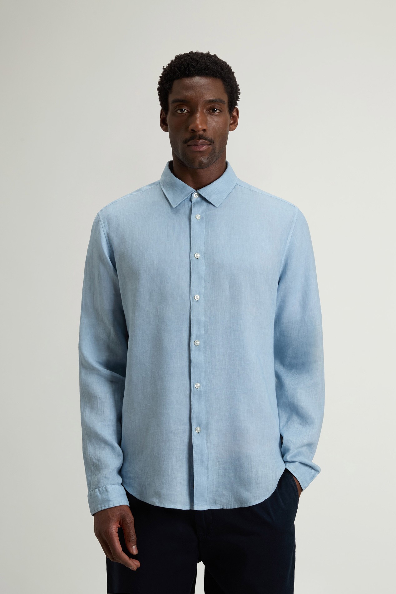 LINEN SHIRT Blue photo 1 | Woolrich