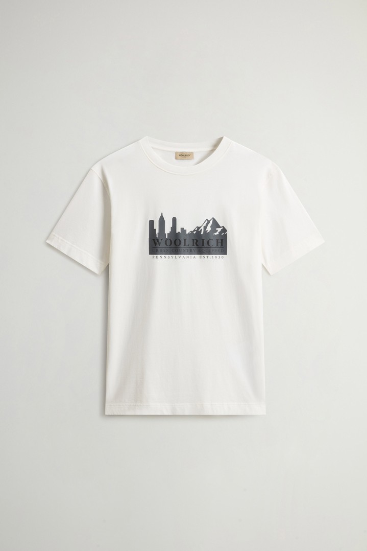 COTTON GRAPHIC T-SHIRT White photo 5 | Woolrich
