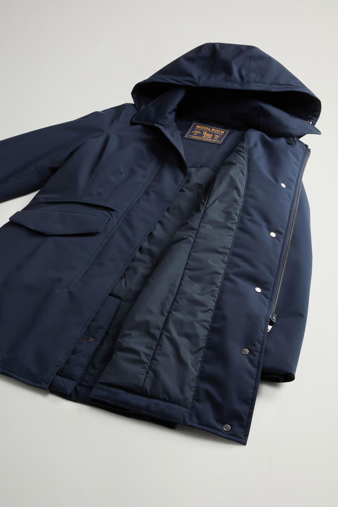 Manteau en Light Stretch à capuche amovible Bleu photo 8 | Woolrich