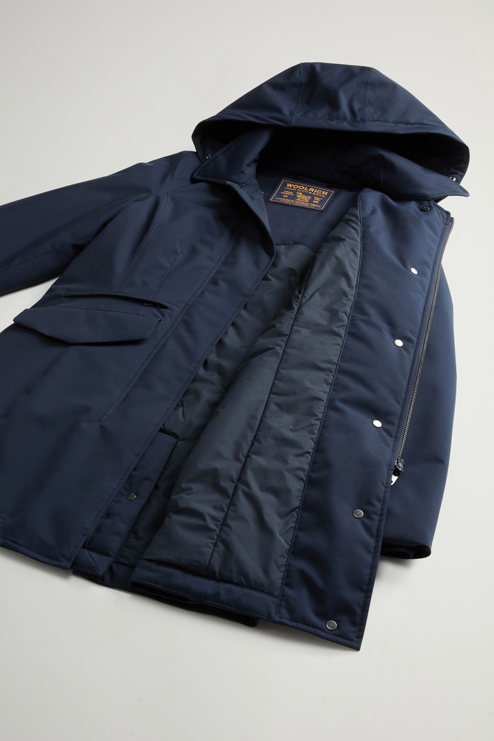 Manteau en Light Stretch à capuche amovible Bleu photo 8 | Woolrich