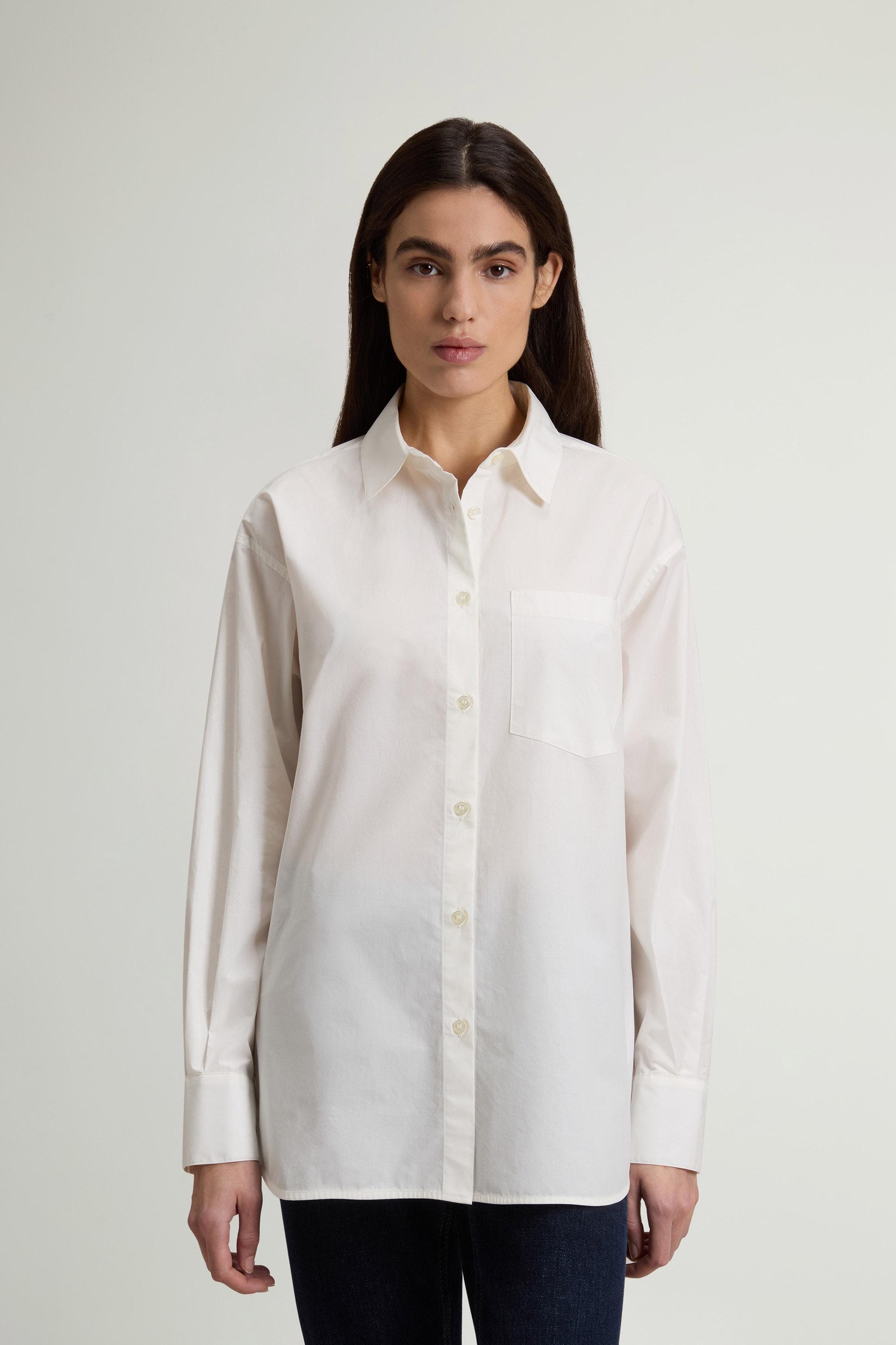 Boyfriend Shirt in Pure Cotton Poplin White photo 1 | Woolrich