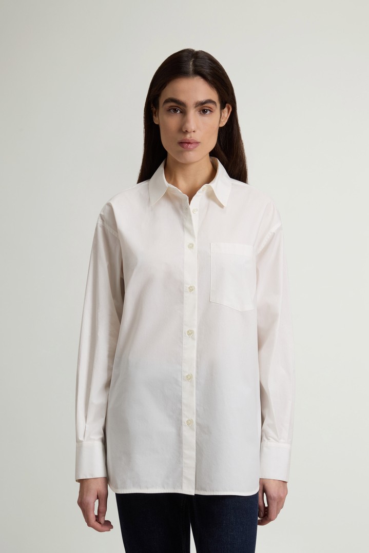 COTTON POPLIN BOYFRIEND SHIRT White photo 1 | Woolrich