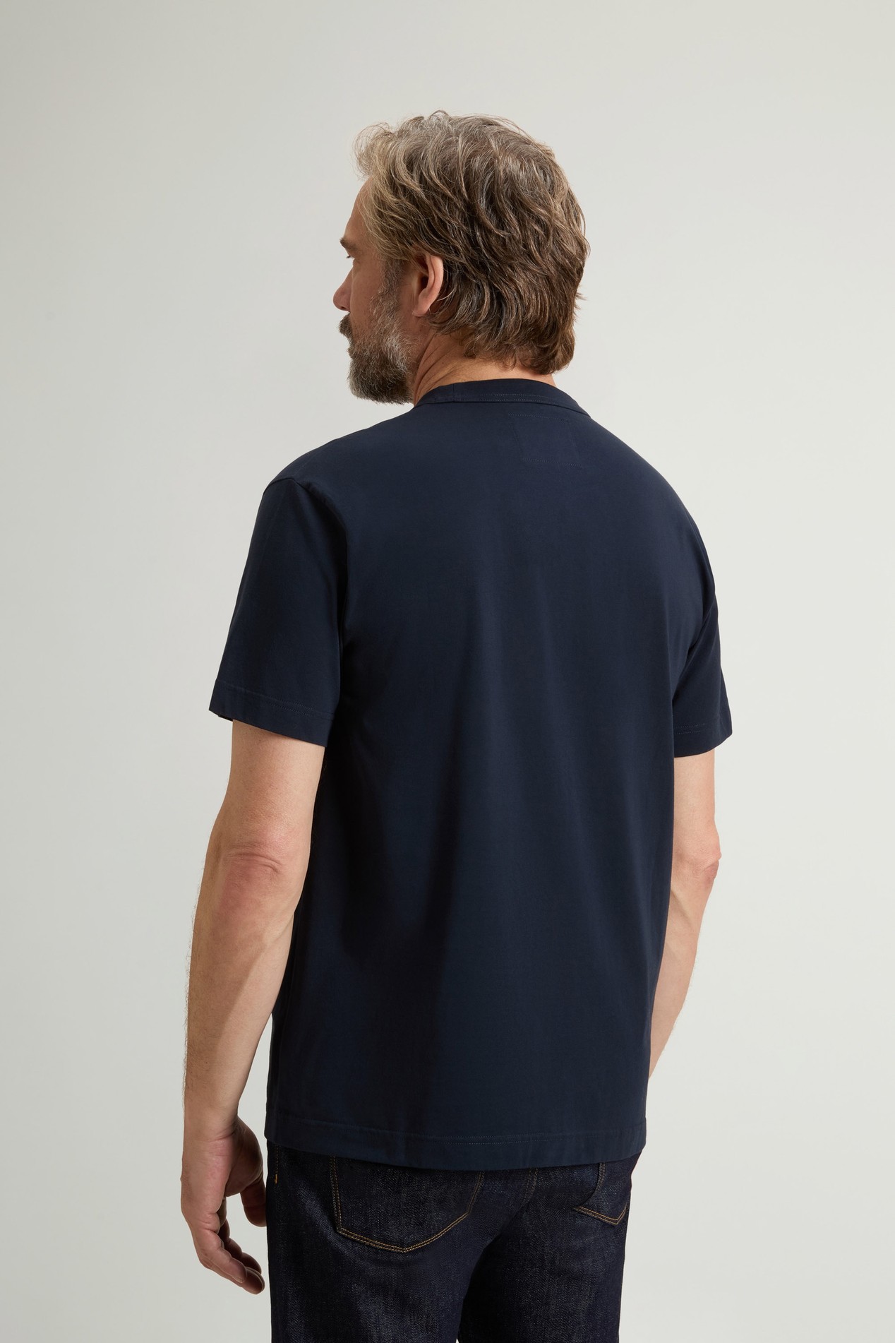 T-Shirt in Pure Organic Cotton Blue photo 3 | Woolrich