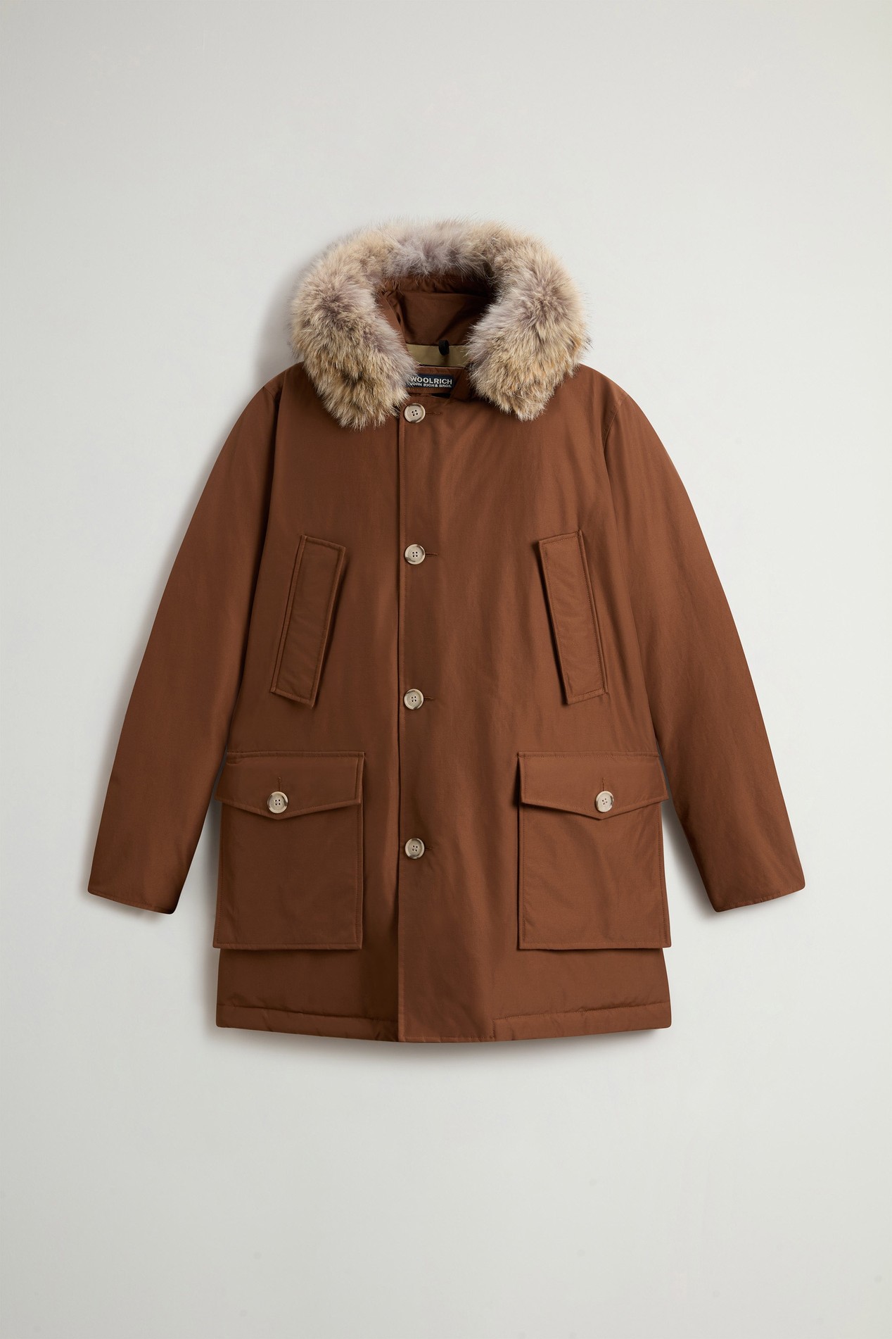 Arctic Parka in Ramar Cloth with Detachable Fur Trim Brown photo 5 | Woolrich