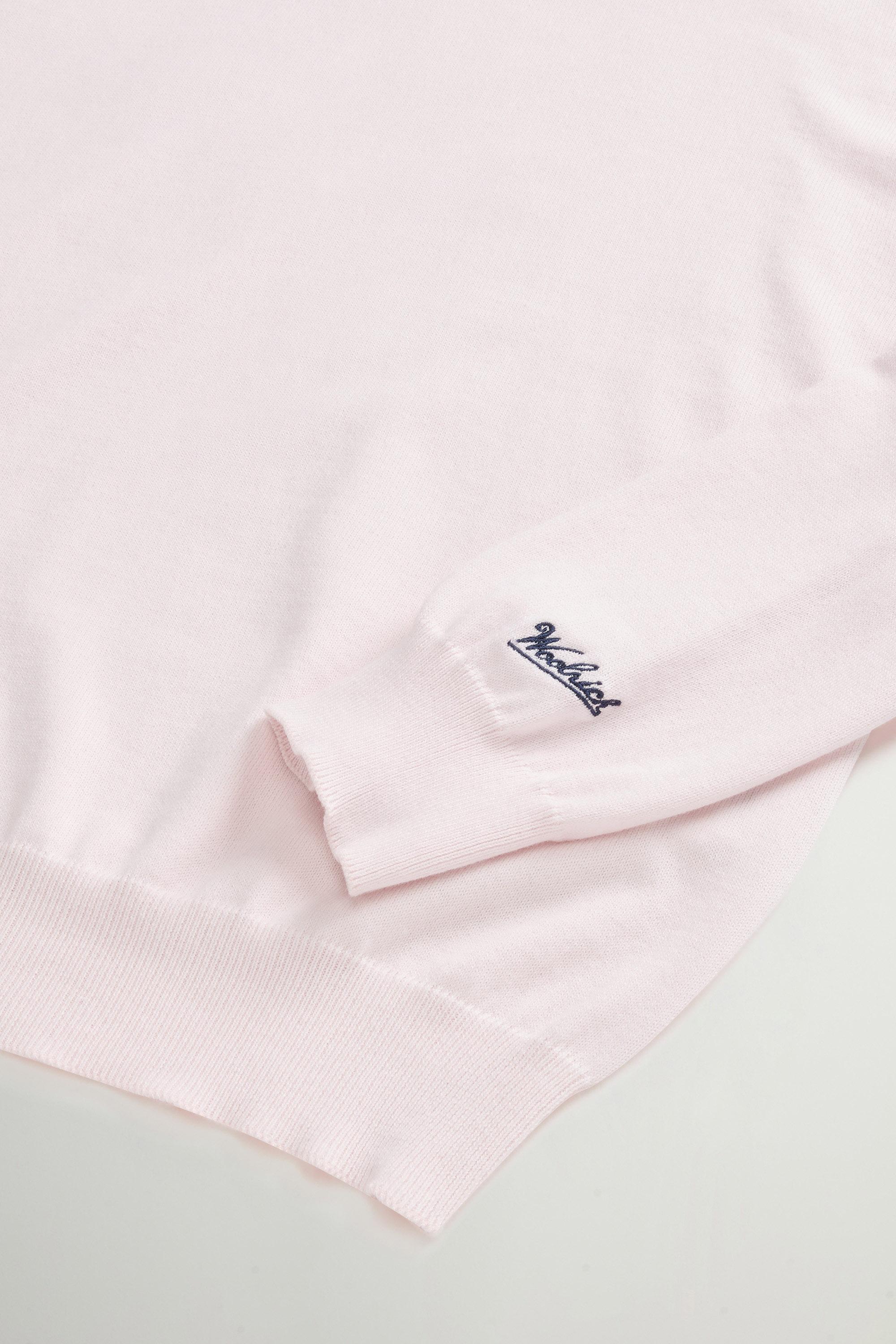 Crewneck Sweater in Pure Cotton with Embroidered Logo Pink photo 6 | Woolrich