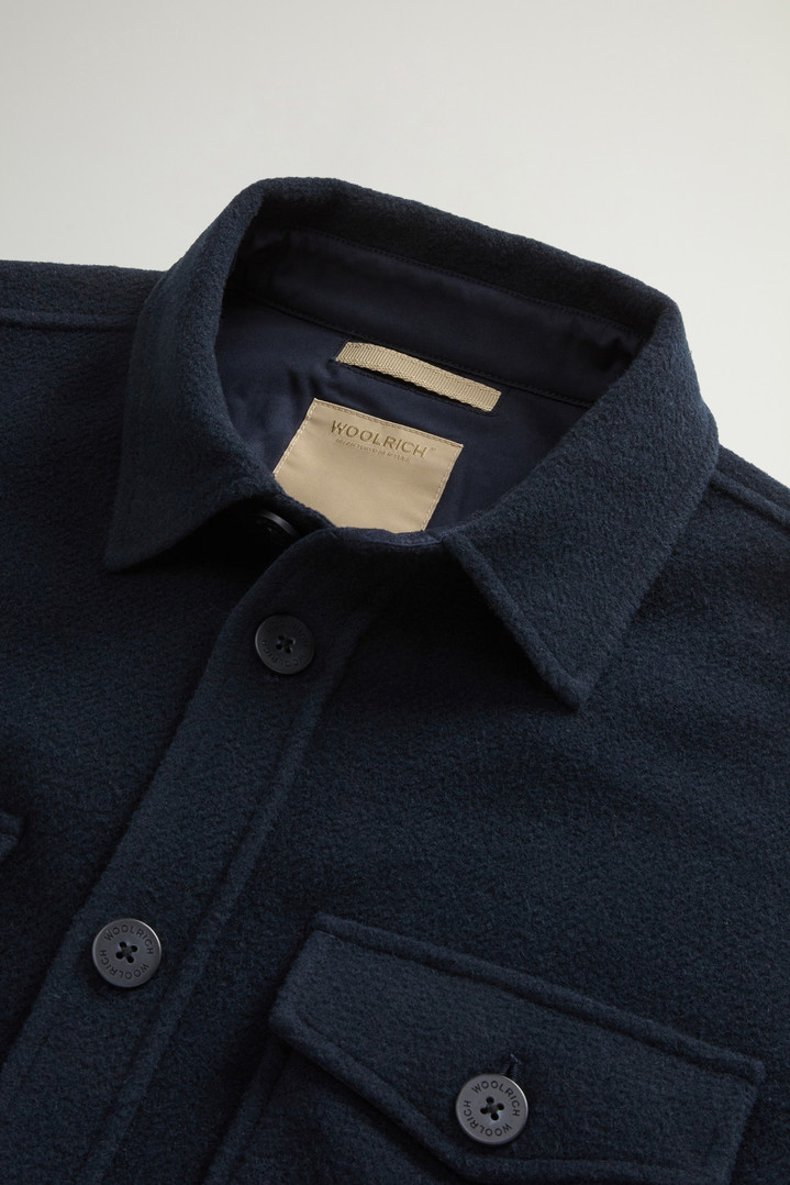 Wool-Blend Overshirt with Checked Pattern Blue photo 6 | Woolrich