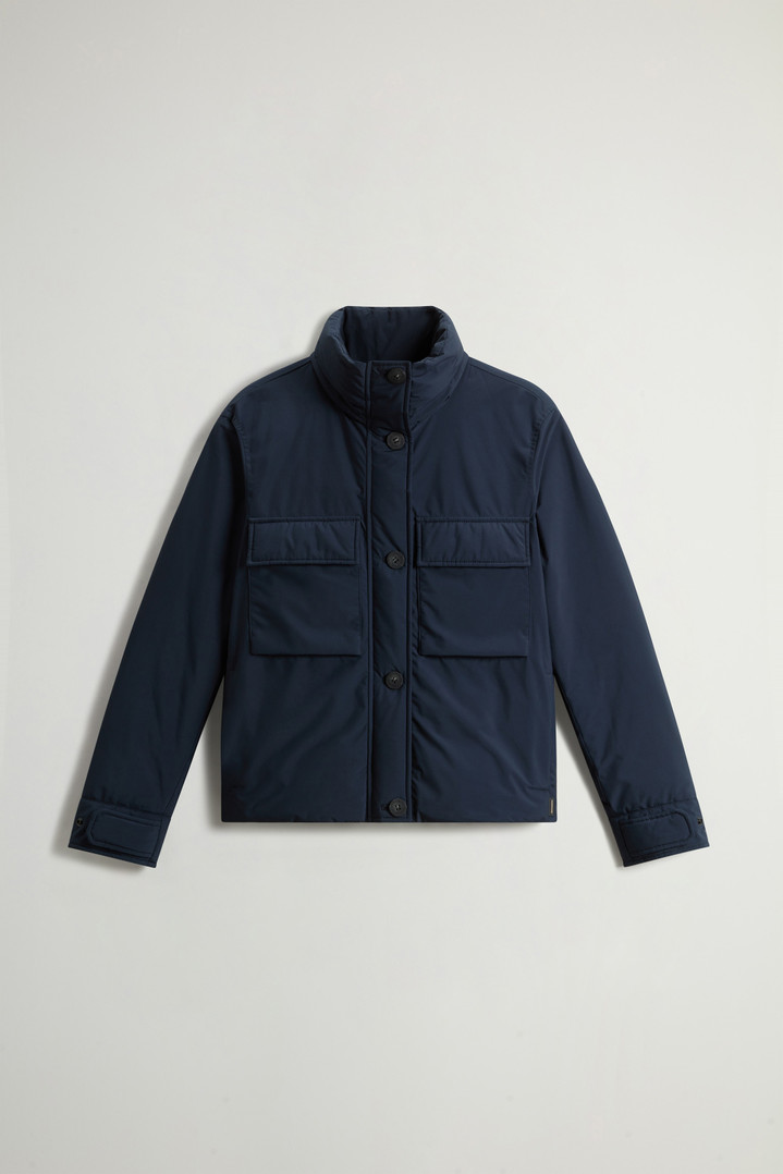 Cloud Jacket with Stand-Up Collar and Packable Hood Blue photo 5 | Woolrich