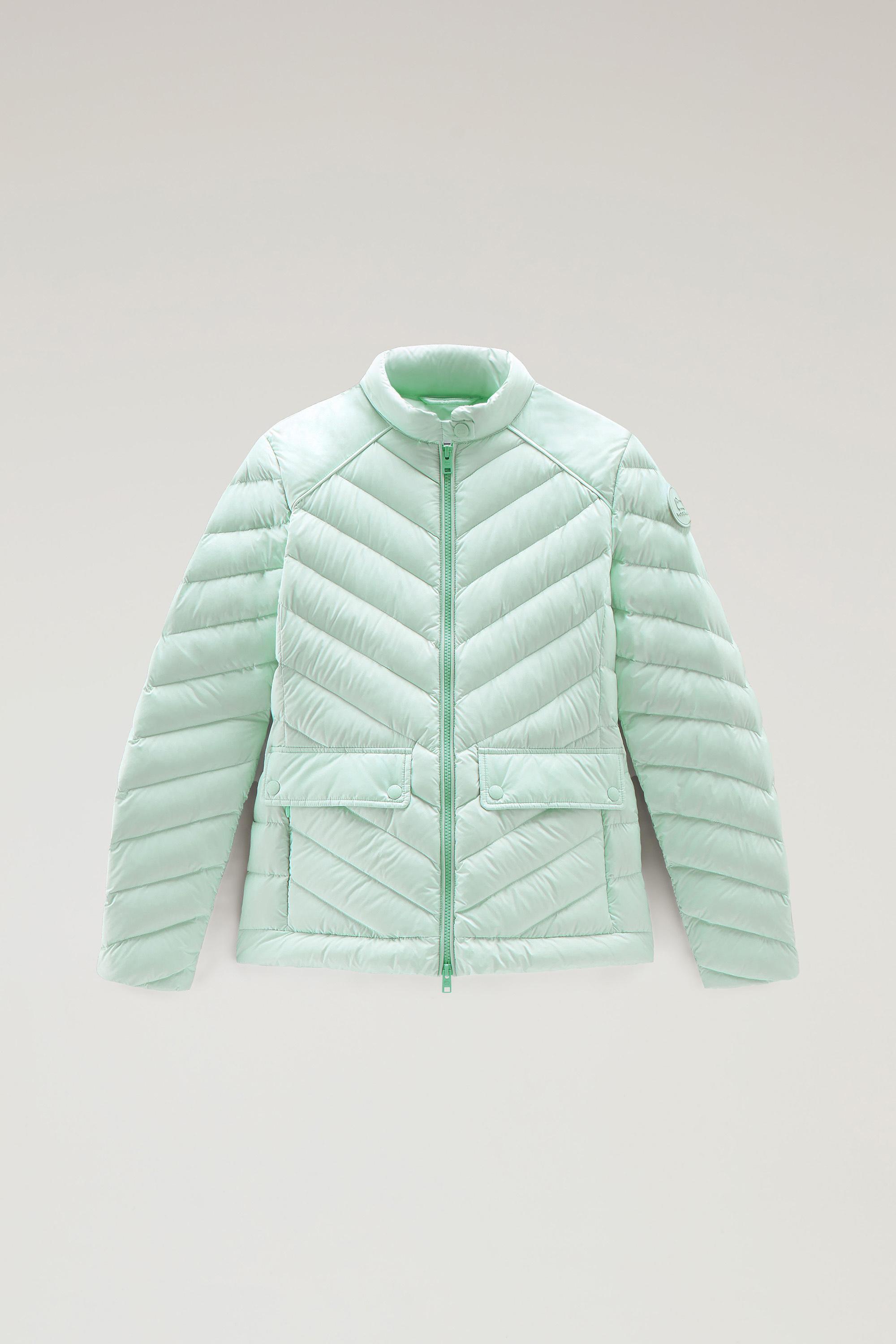 Short Padded Jacket with Chevron Quilting Green photo 1 | Woolrich