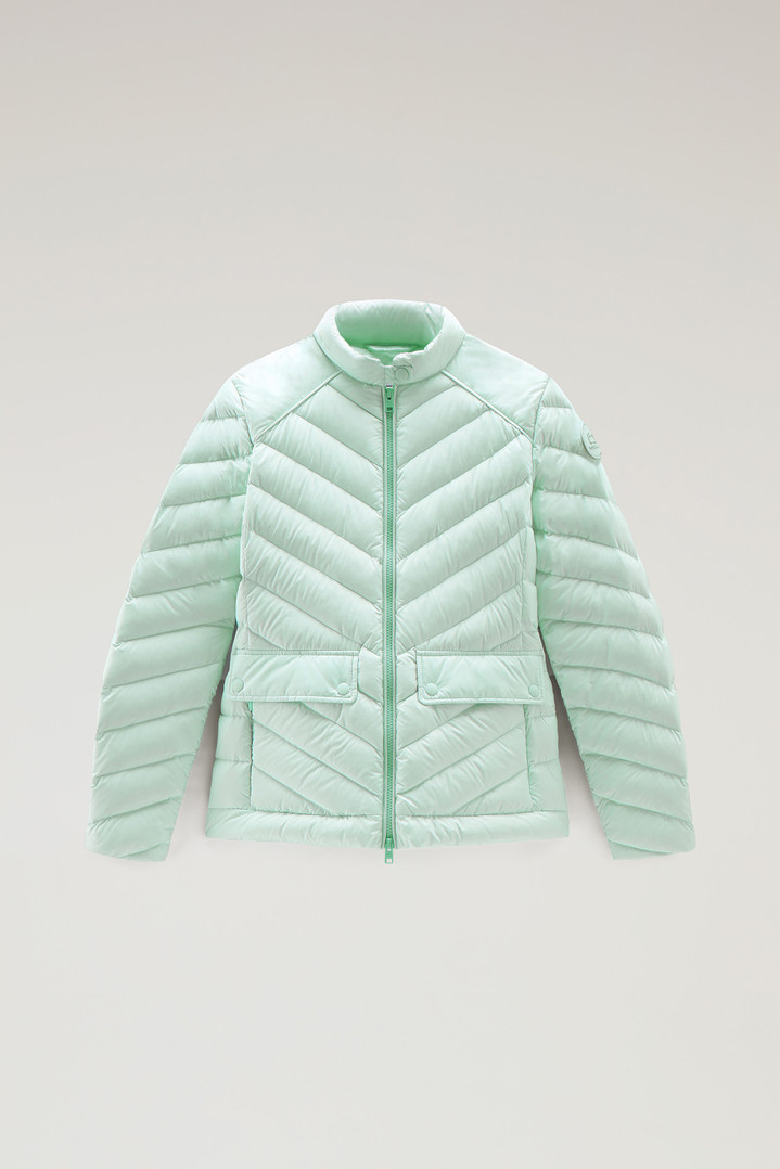 Short Padded Jacket with Chevron Quilting Green photo 1 | Woolrich