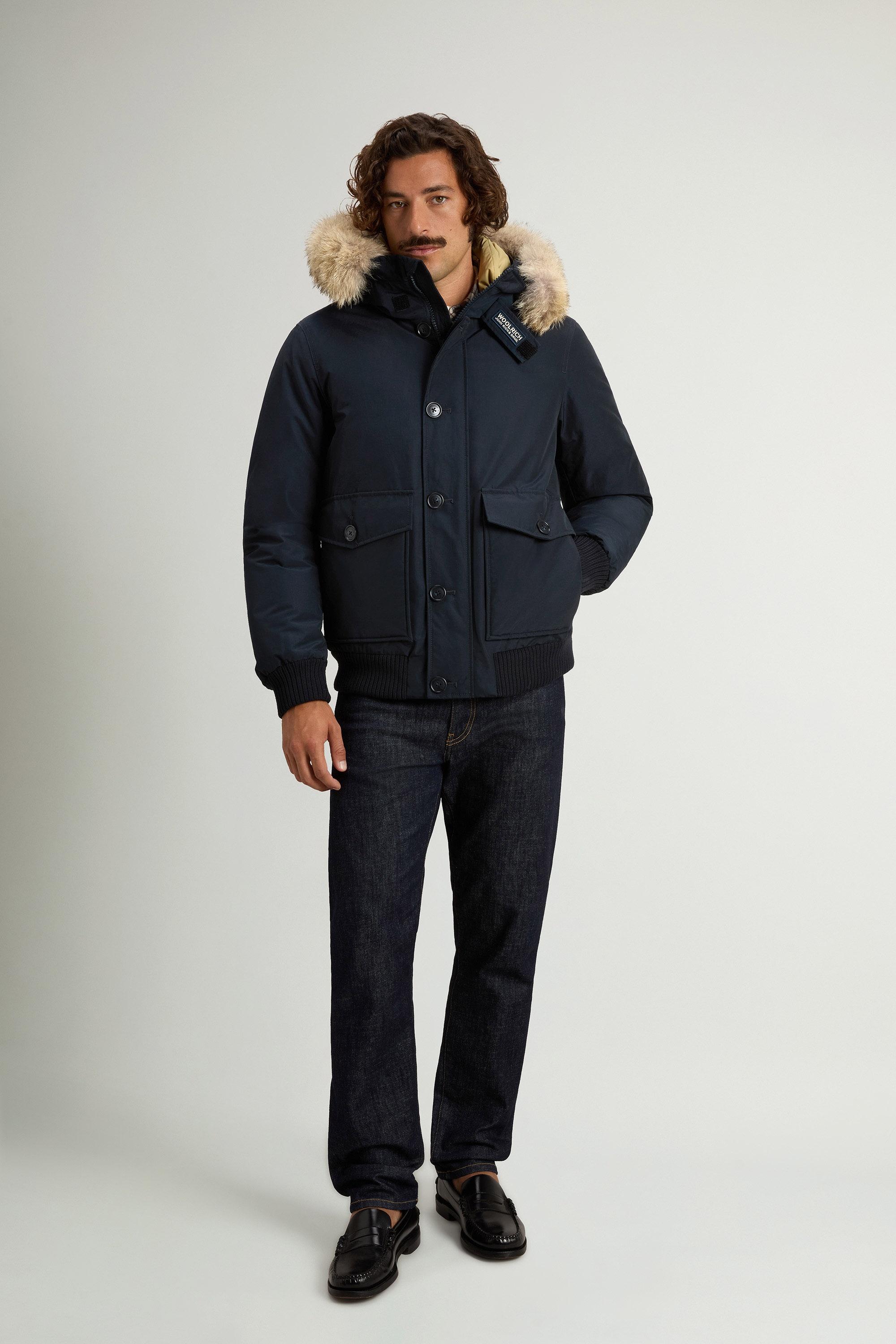 Padded Polar bomber jacket in Ramar Cloth with hood Blue photo 1 | Woolrich