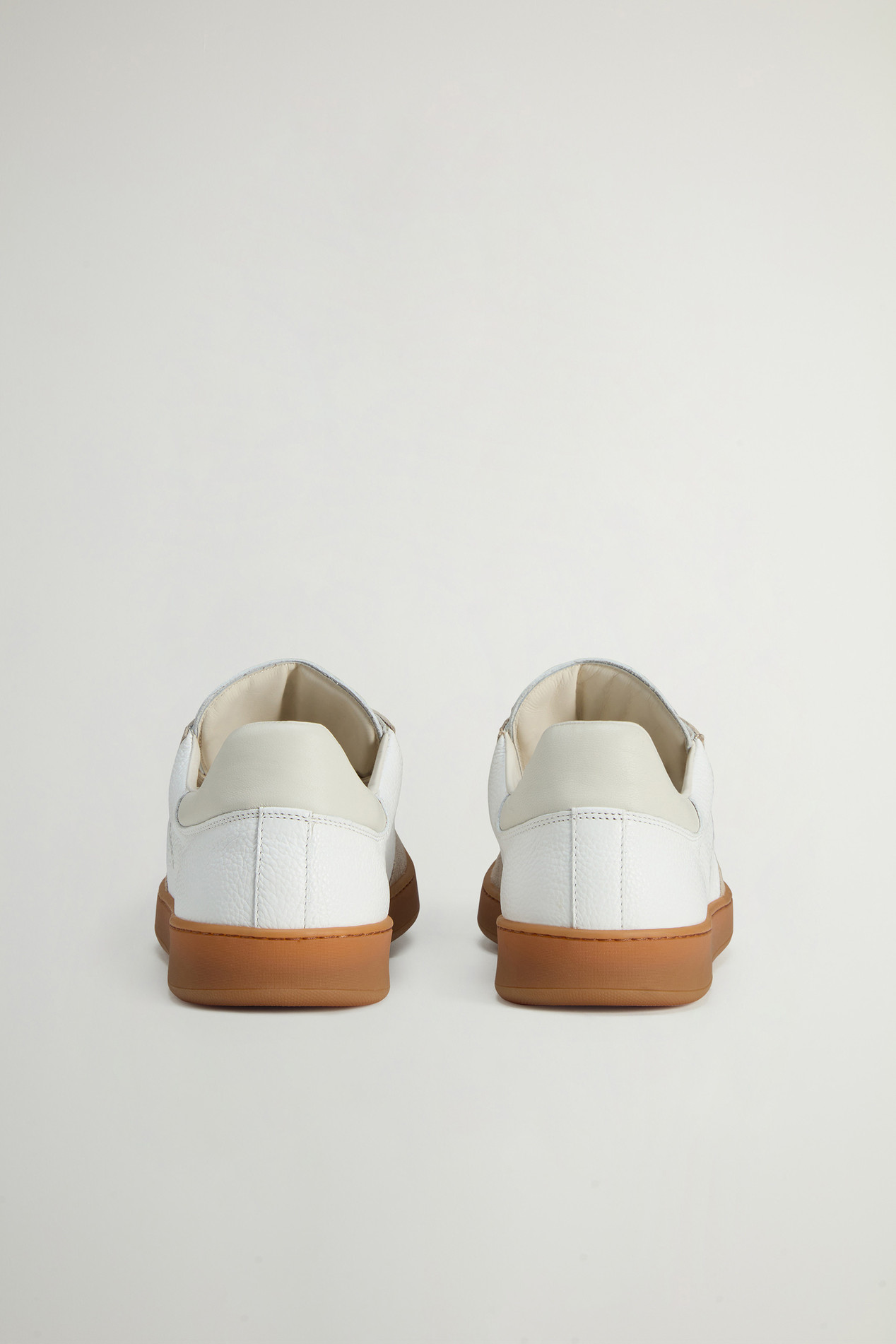 Swing Court Tumbled Leather Sneakers with Suede Details White photo 3 | Woolrich