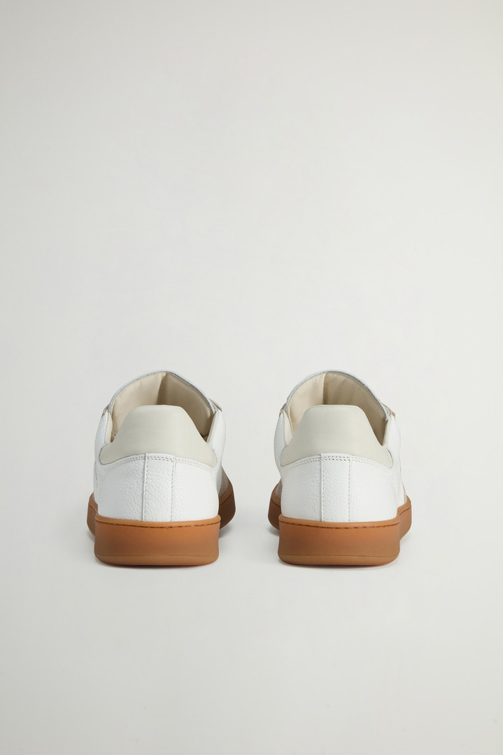 Swing Court Tumbled Leather Sneakers with Suede Details White photo 3 | Woolrich