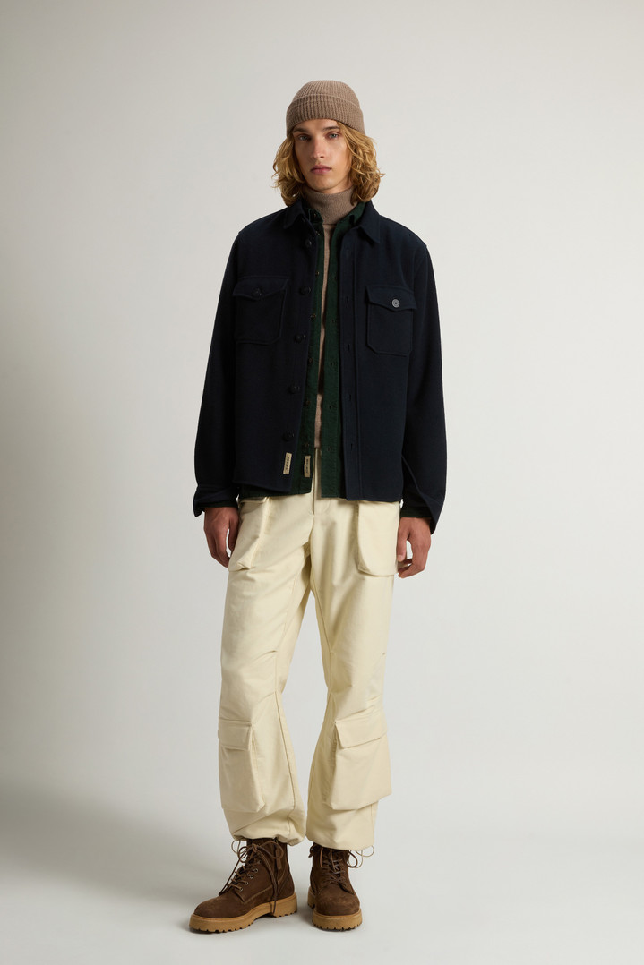 Wool-Blend Overshirt with Checked Pattern Blue photo 2 | Woolrich