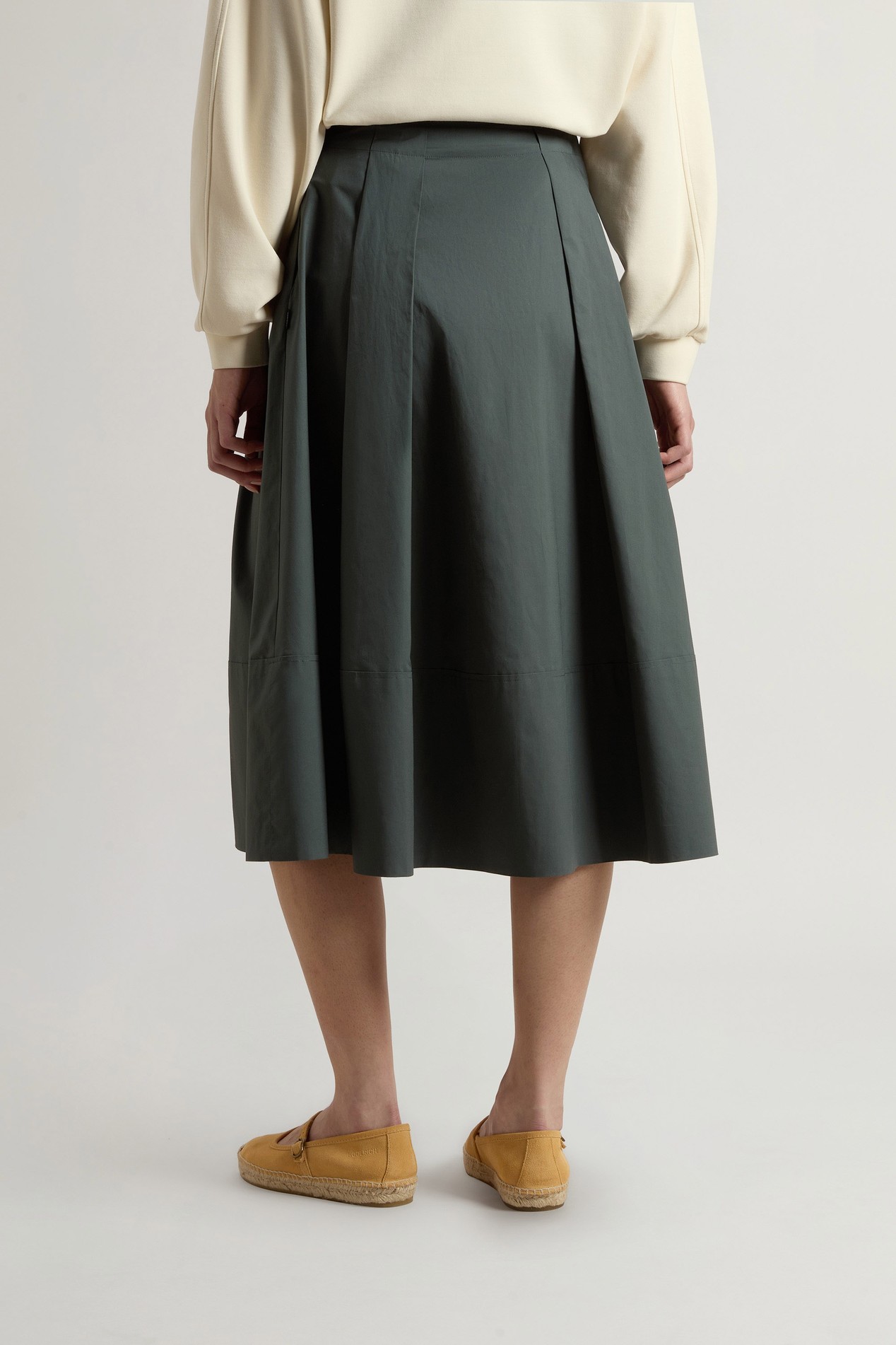 COTTON POPLIN SKIRT Green photo 2 | Woolrich
