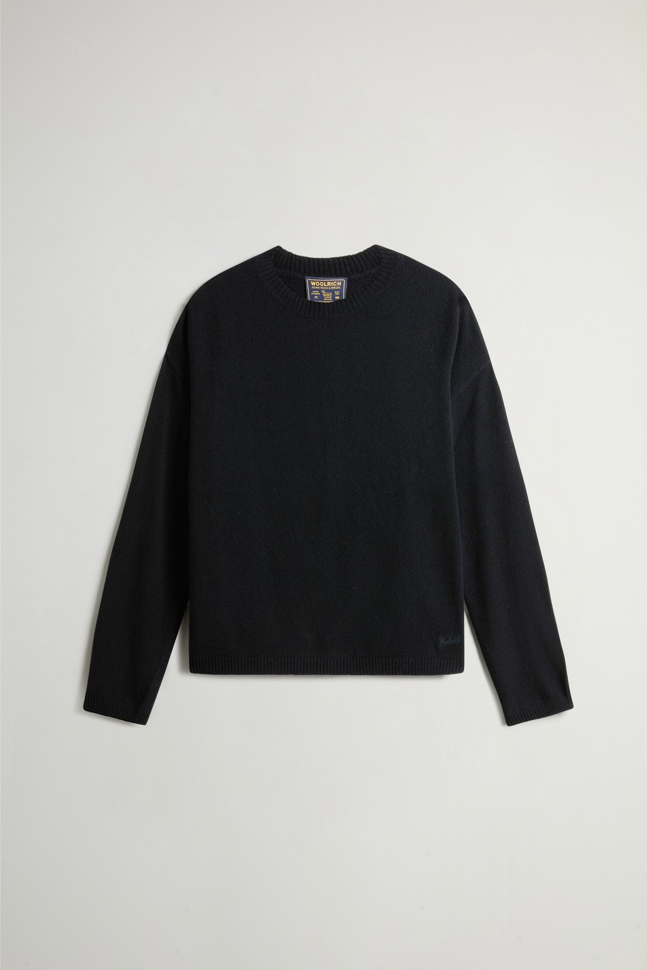 Crewneck Sweater in Wool and Cashmere Blend Black photo 5 | Woolrich