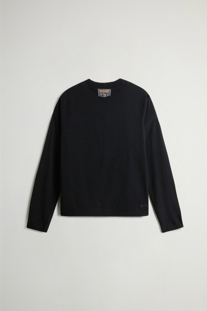 Crewneck Sweater in Wool and Cashmere Blend Black photo 5 | Woolrich