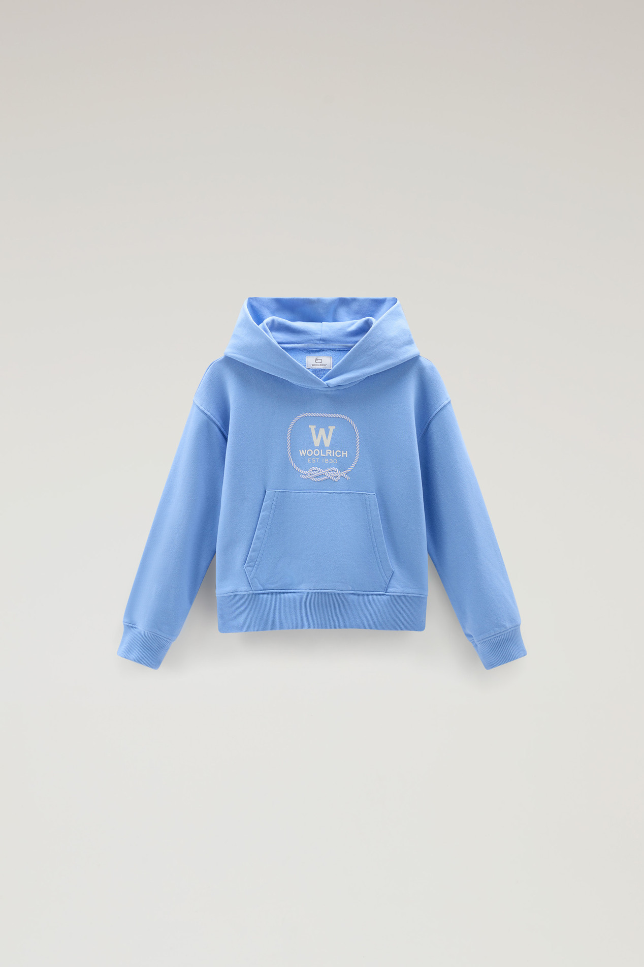 Girls' Pure Cotton Hoodie Blue photo 1 | Woolrich