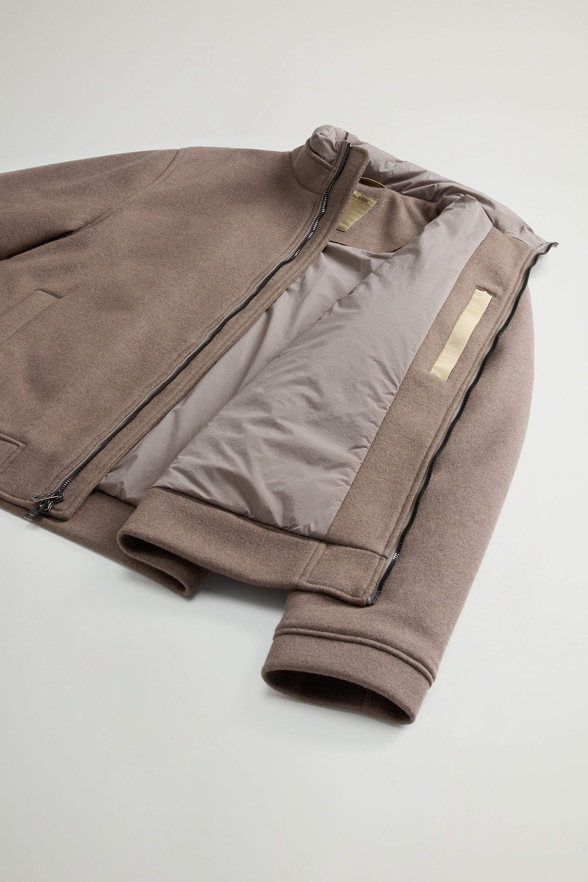 Lewis Bomber Jacket in Wool and Cotton Blend Brown photo 8 | Woolrich