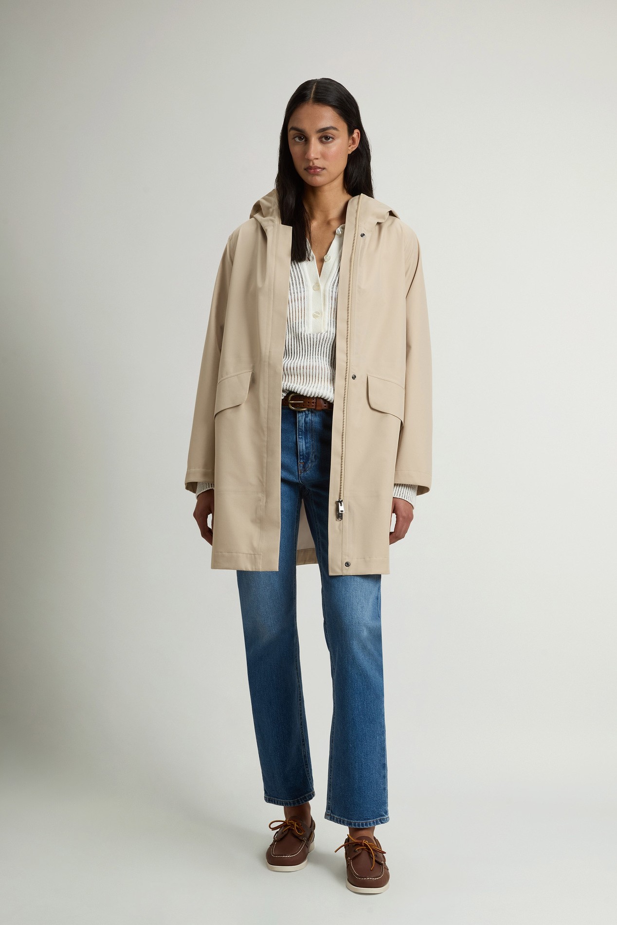 Wasserdichter Parka aus Light Stretch Beige photo 2 | Woolrich