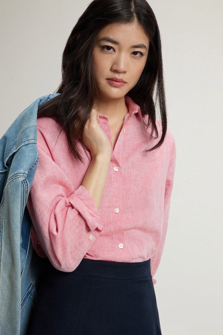 COTTON LINEN YD BOYFRIEND SHIRT Pink photo 4 | Woolrich