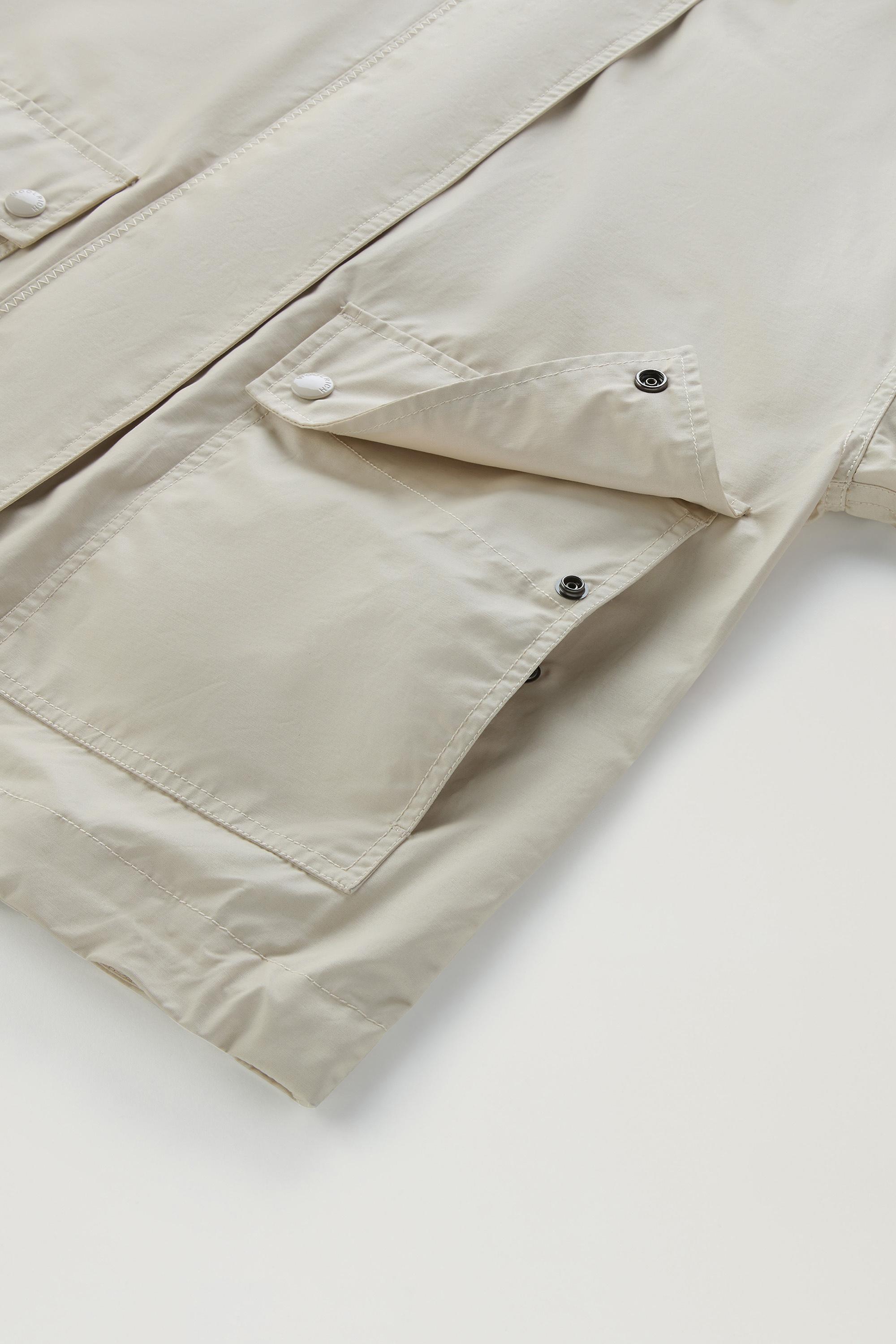 Waxed Jacket in Cotton Nylon Blend with Hood Beige photo 5 | Woolrich