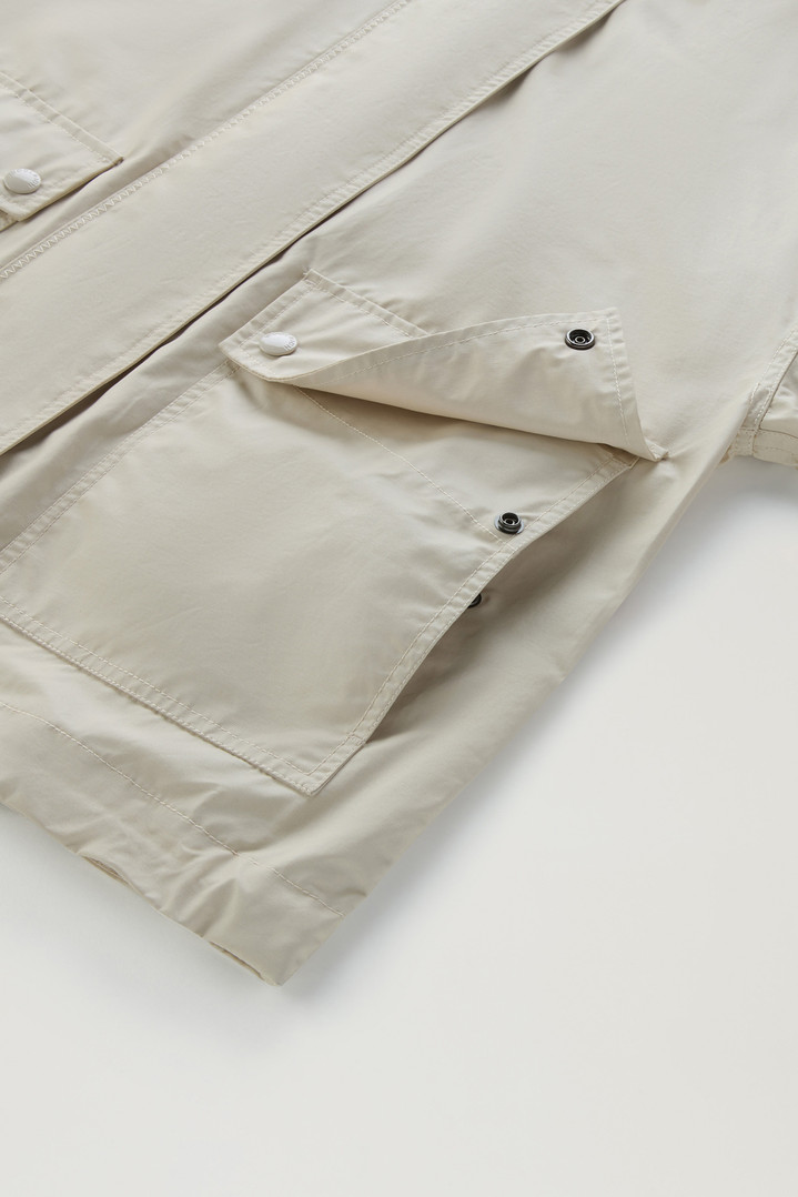 Waxed Jacket in Cotton Nylon Blend with Hood Beige photo 5 | Woolrich
