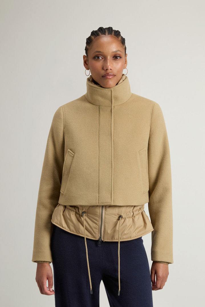 Double Jacket in Wool Blend with Turtleneck Beige photo 1 | Woolrich