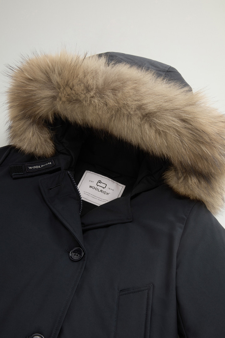 Arctic Parka in Ramar Cloth with Four Pockets and Detachable Fur Blue photo 6 | Woolrich