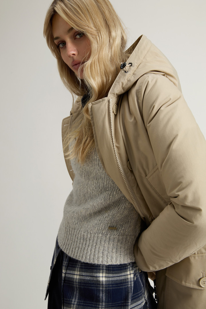 Arctic Parka in Ramar Cloth with Four Pockets and Detachable Fur Beige photo 4 | Woolrich