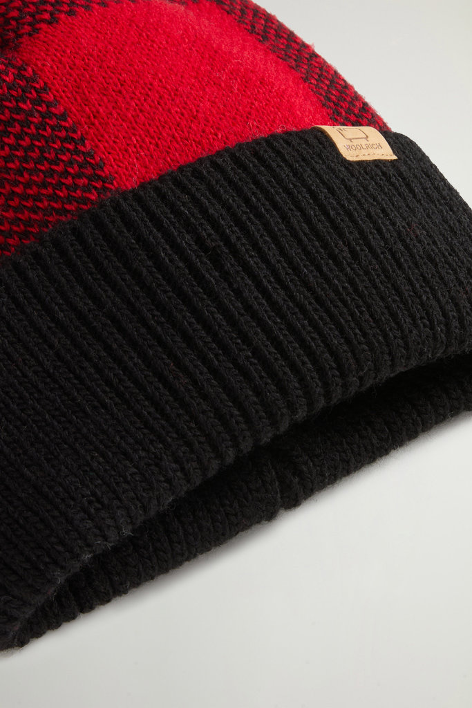Girls' Beanie with Buffalo Check Pattern Red photo 6 | Woolrich