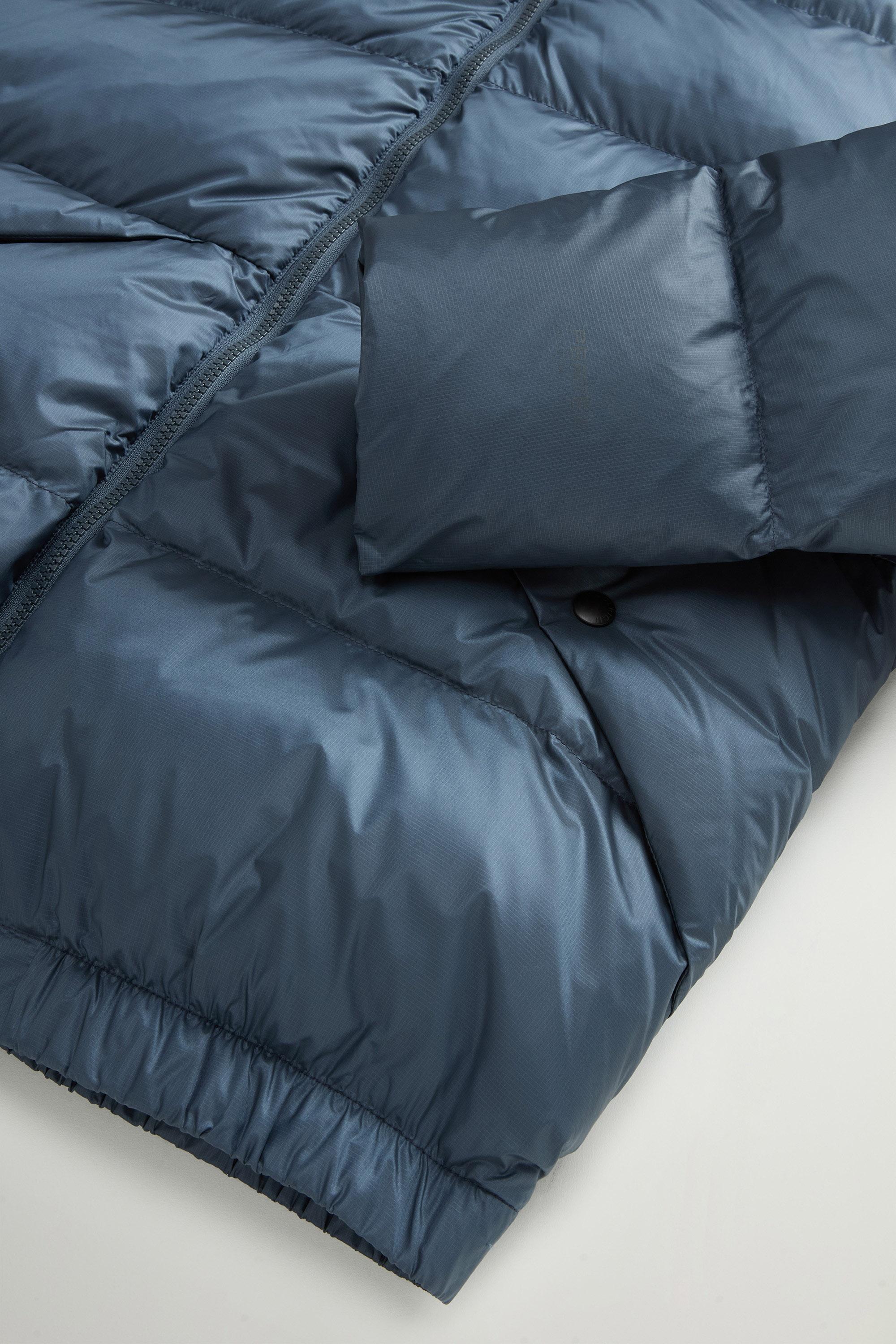 Quilted down jacket in recycled Pertex® Quantum fabric with hood Blue photo 7 | Woolrich