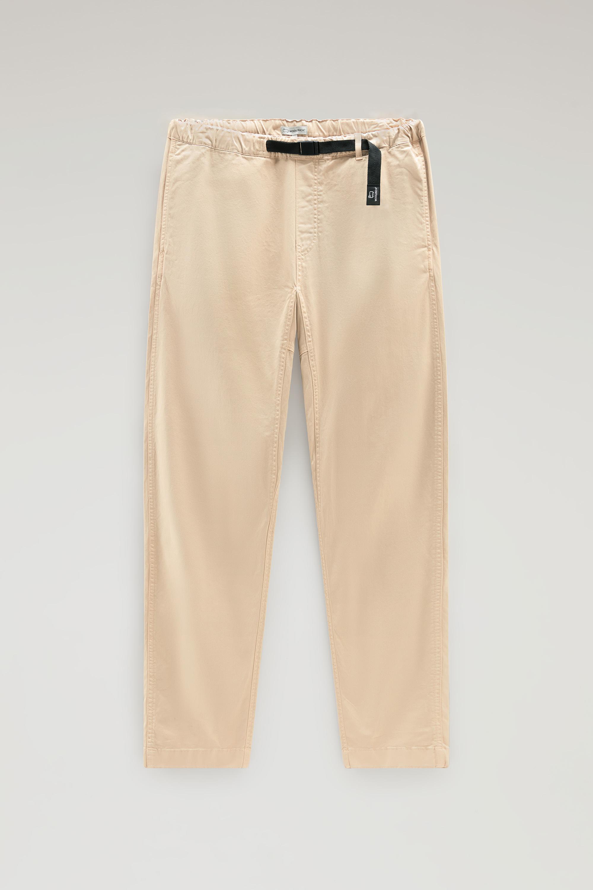 Garment-Dyed Chino Pants in Stretch Cotton with Nylon Belt Beige photo 1 | Woolrich