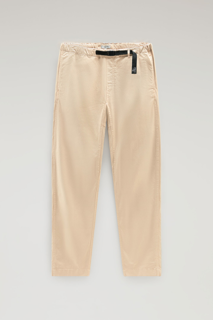 Garment-Dyed Chino Pants in Stretch Cotton Beige photo 1 | Woolrich