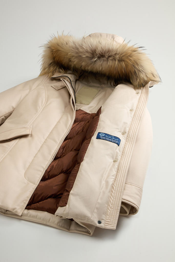 Arctic Parka in a Wool-Silk Blend Crafted Using a Loro Piana Fabric Beige photo 8 | Woolrich