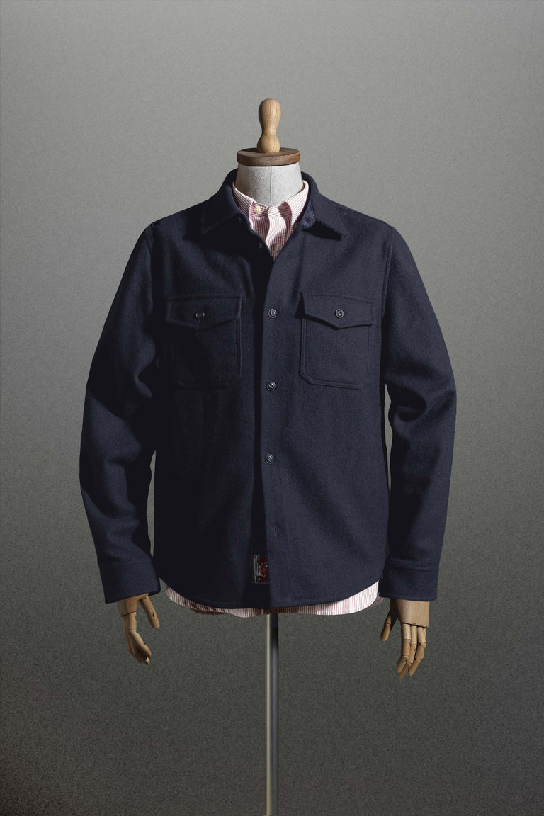 Ranger-overhemdjack van gerecyclede Italiaanse wolmix Blauw photo 1 | Woolrich