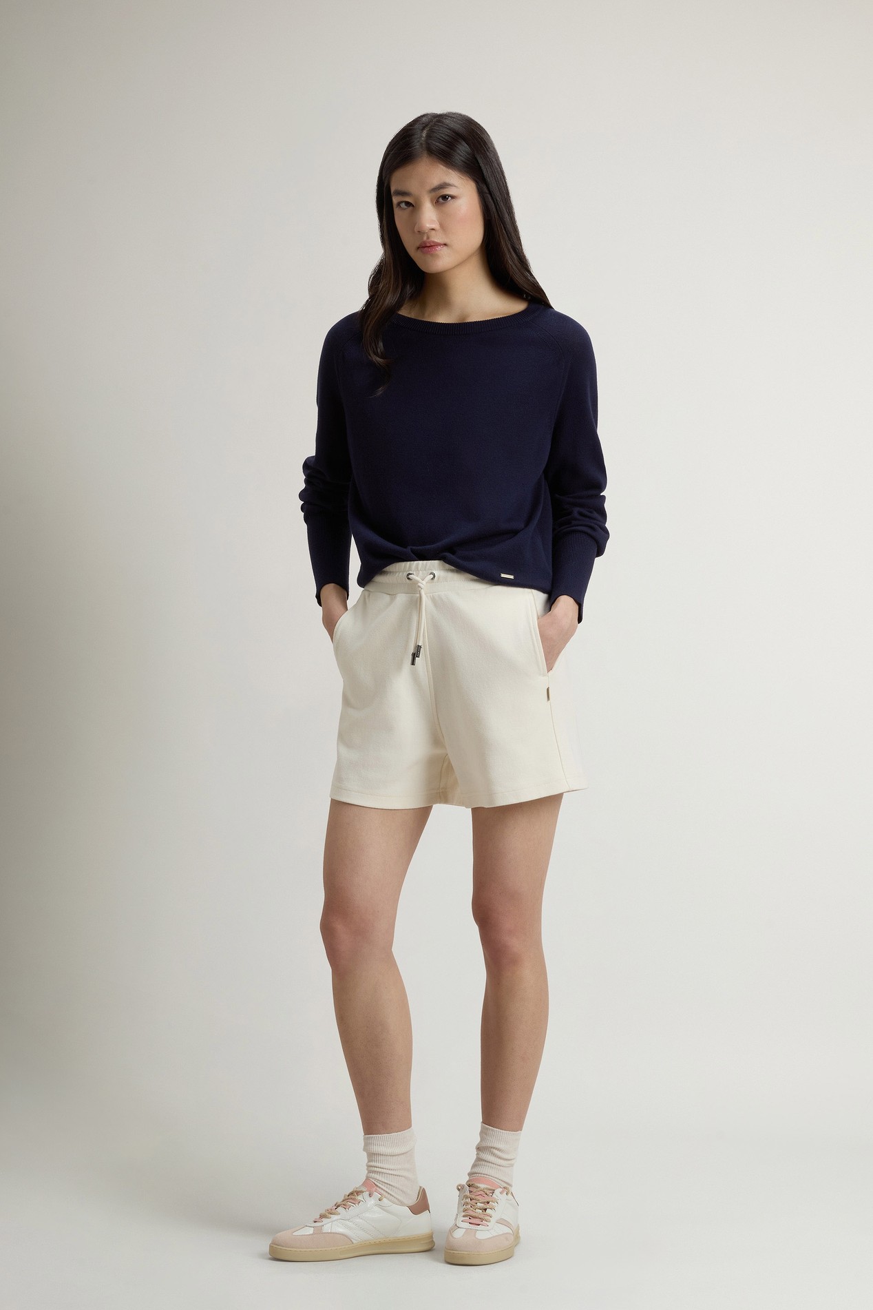 Crewneck Sweater in Cotton Blend Blue photo 2 | Woolrich