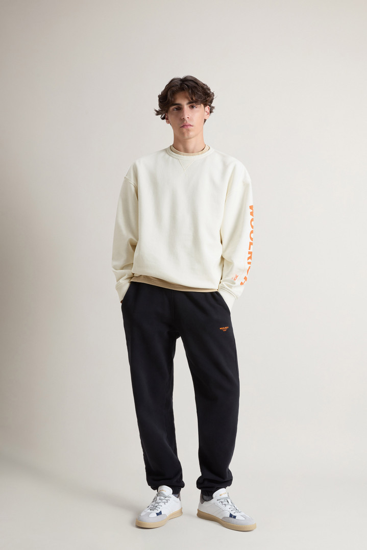 Teen Boys’ Crewneck Sweatshirt in Brushed Pure Cotton White photo 2 | Woolrich